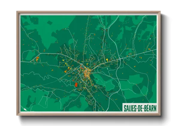 Une affiche de carte sur Salies-de-Béarn