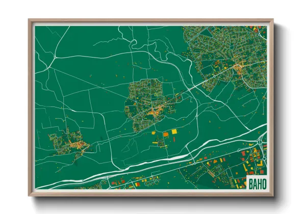 Une affiche de carte sur Baho