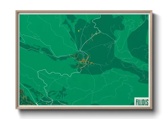 Une affiche de carte sur Fillols