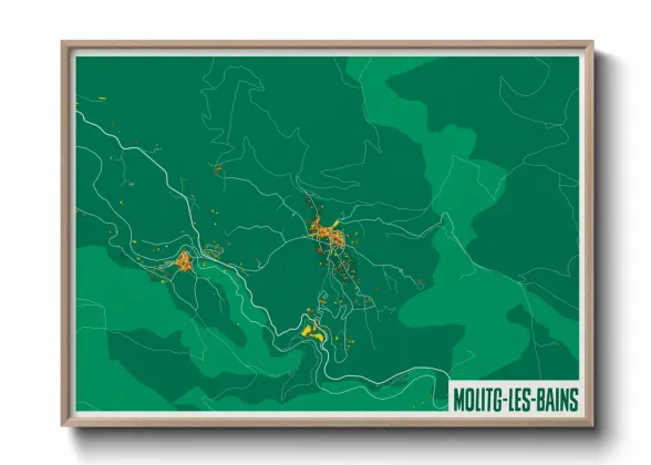 Une affiche de carte sur Molitg-les-Bains