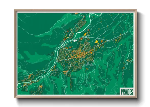 Une affiche de carte sur Prades