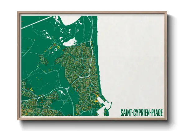 Une affiche de carte sur Saint-Cyprien-Plage
