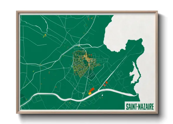 Une affiche de carte sur Saint-Nazaire