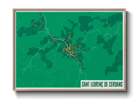 Une affiche de carte sur Sant Llorenç de Cerdans