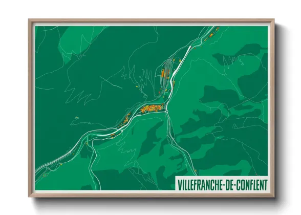 Une affiche de carte sur Villefranche-de-Conflent