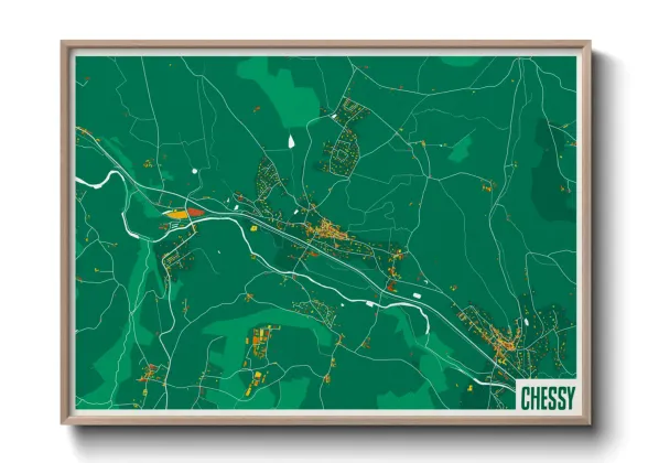 Une affiche de carte sur Chessy