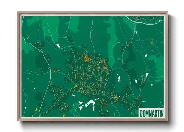 Une affiche de carte sur Dommartin