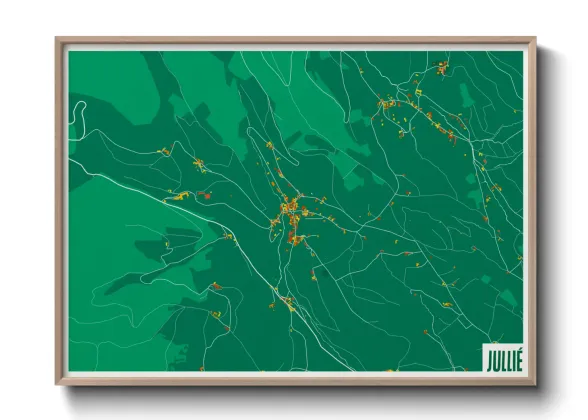 Une affiche de carte sur Jullié