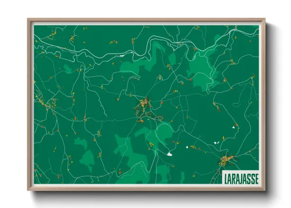 Une affiche de carte sur Larajasse