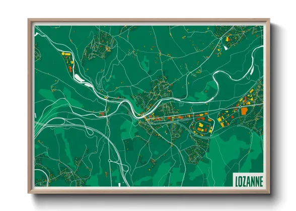 Une affiche de carte sur Lozanne