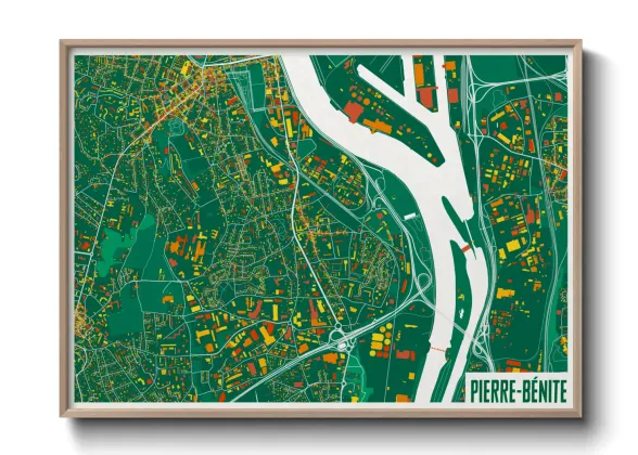 Une affiche de carte sur Pierre-Bénite