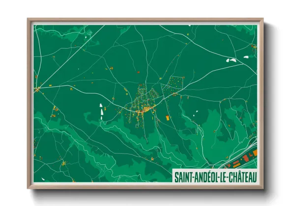 Une affiche de carte sur Saint-Andéol-le-Château