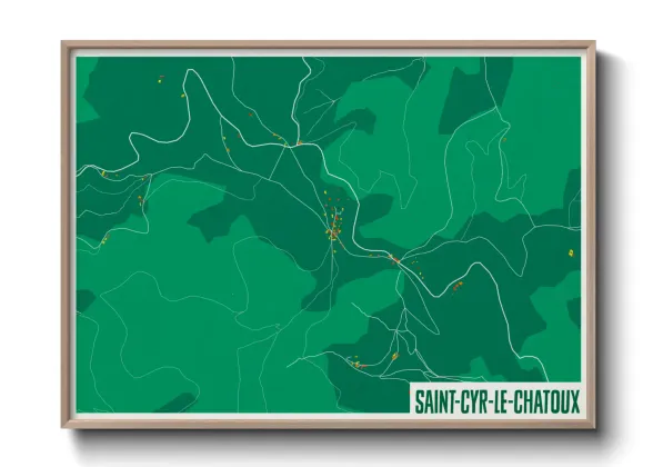 Une affiche de carte sur Saint-Cyr-le-Chatoux