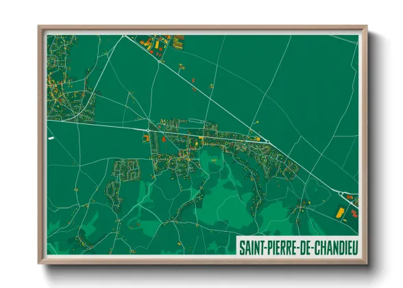Une affiche de carte sur Saint-Pierre-de-Chandieu