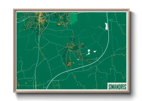 Une affiche de carte sur Simandres