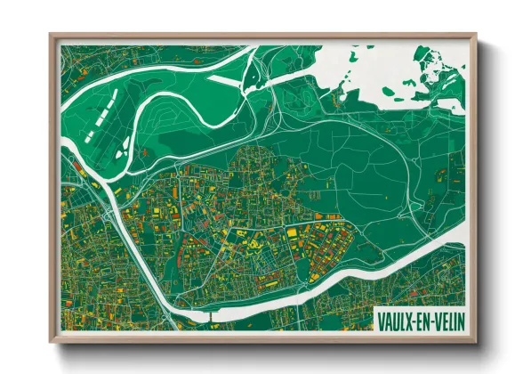 Une affiche de carte sur Vaulx-en-Velin