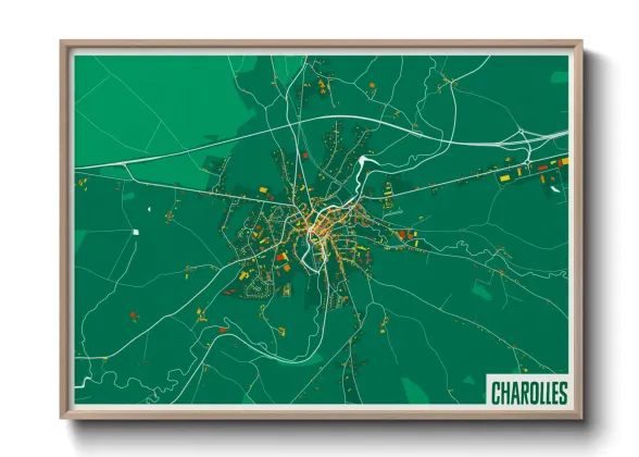 Une affiche de carte sur Charolles