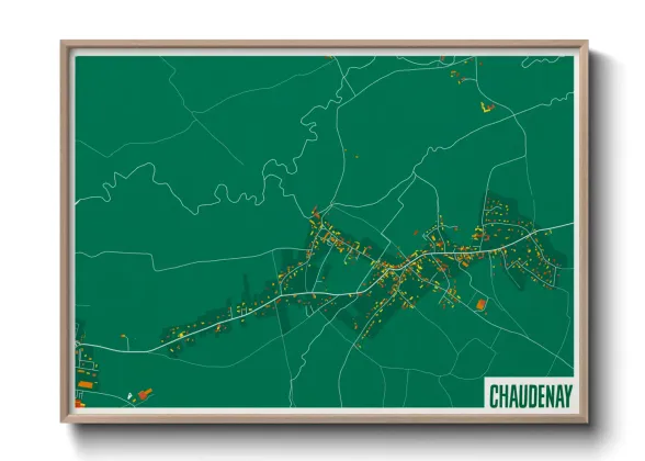 Une affiche de carte sur Chaudenay