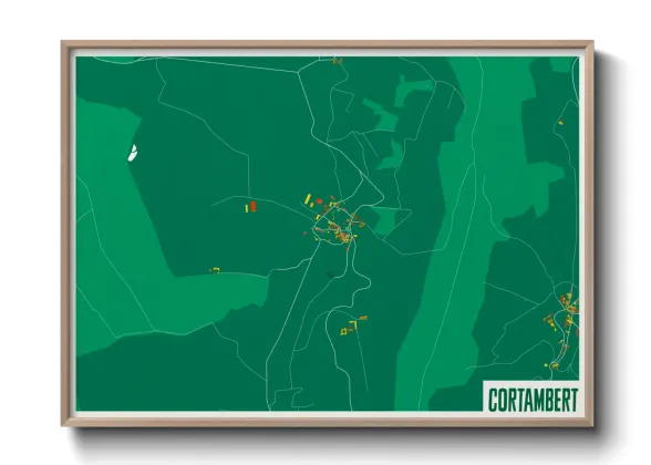 Une affiche de carte sur Cortambert