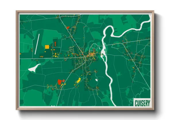 Une affiche de carte sur Cuisery