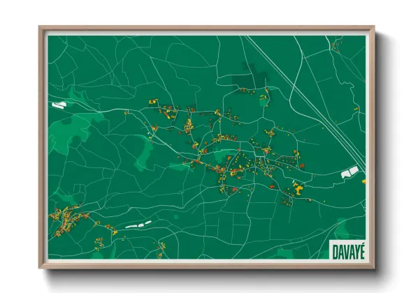 Une affiche de carte sur Davayé