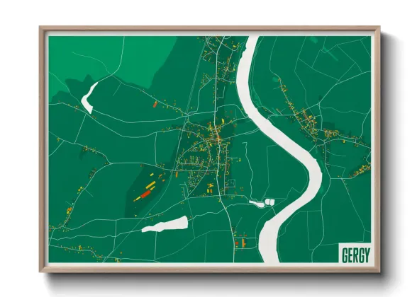 Une affiche de carte sur Gergy