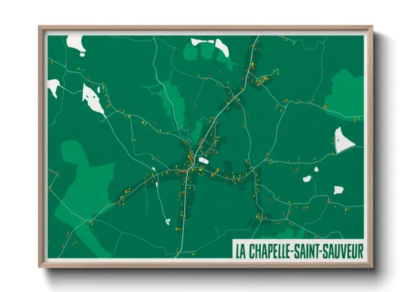 Une affiche de carte sur La Chapelle-Saint-Sauveur