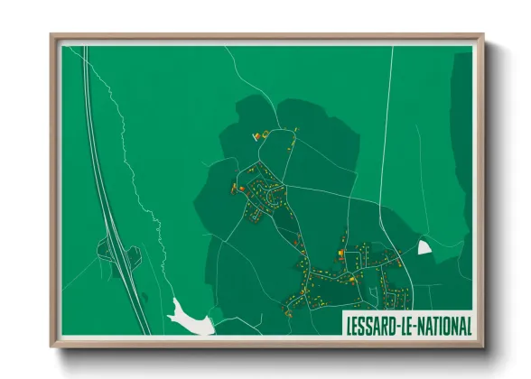 Une affiche de carte sur Lessard-le-National