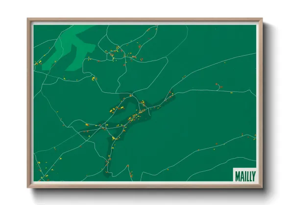Une affiche de carte sur Mailly