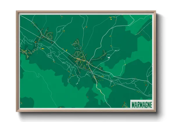 Une affiche de carte sur Marmagne