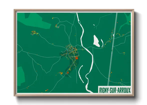 Une affiche de carte sur Rigny-sur-Arroux