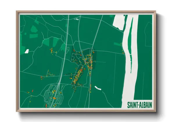 Une affiche de carte sur Saint-Albain
