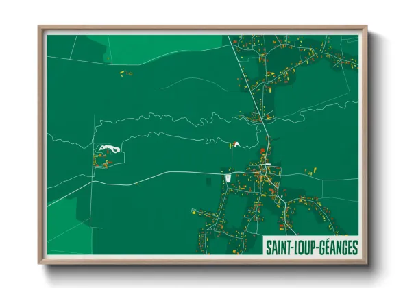 Une affiche de carte sur Saint-Loup-Géanges