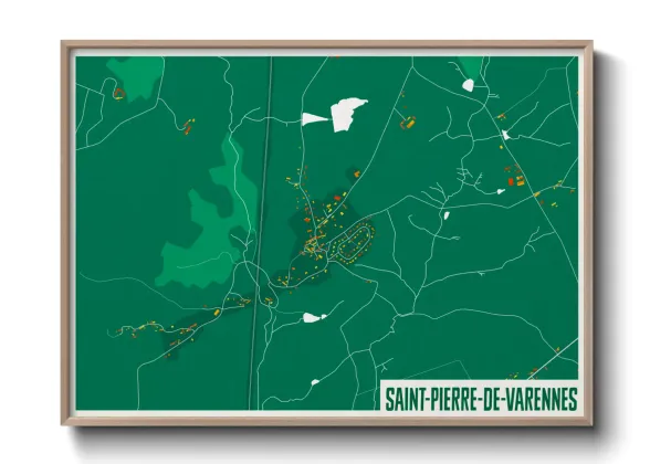 Une affiche de carte sur Saint-Pierre-de-Varennes