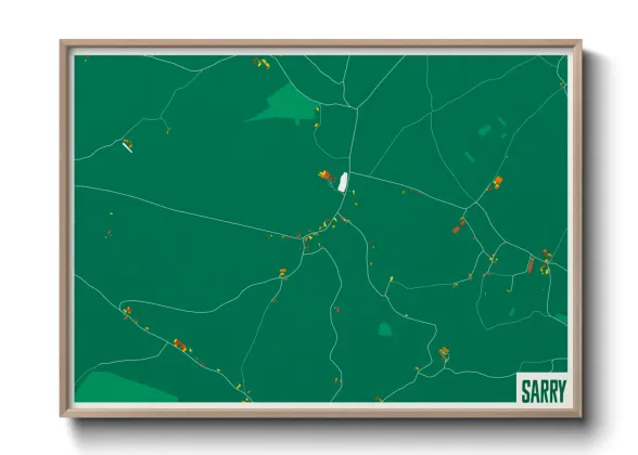 Une affiche de carte sur Sarry