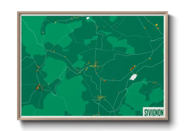 Une affiche de carte sur Sivignon