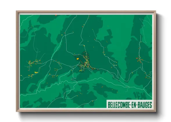 Une affiche de carte sur Bellecombe-en-Bauges