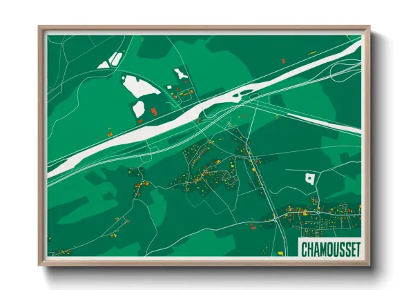 Une affiche de carte sur Chamousset