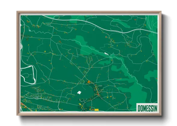 Une affiche de carte sur Domessin