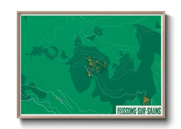 Une affiche de carte sur Feissons-sur-Salins