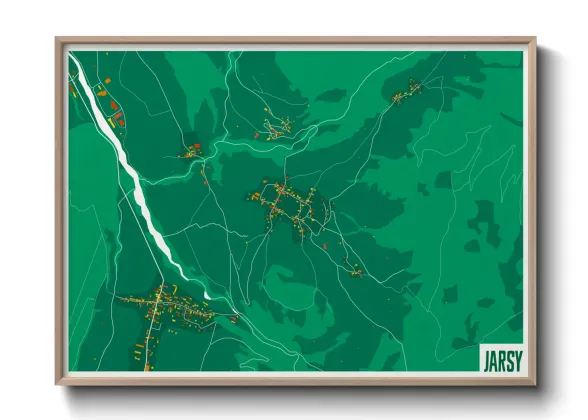 Une affiche de carte sur Jarsy