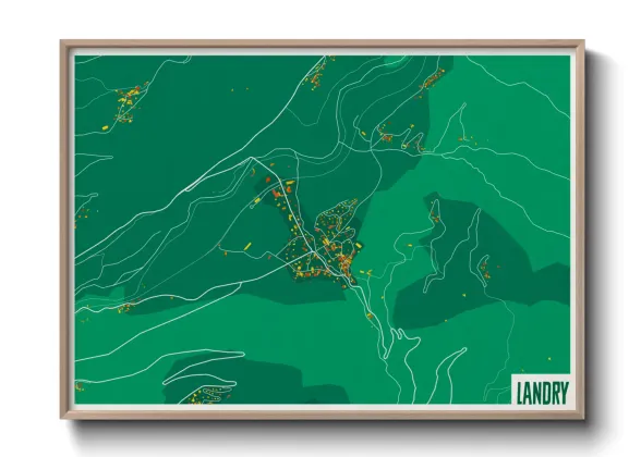 Une affiche de carte sur Landry