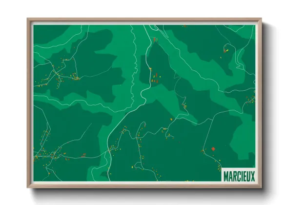 Une affiche de carte sur Marcieux