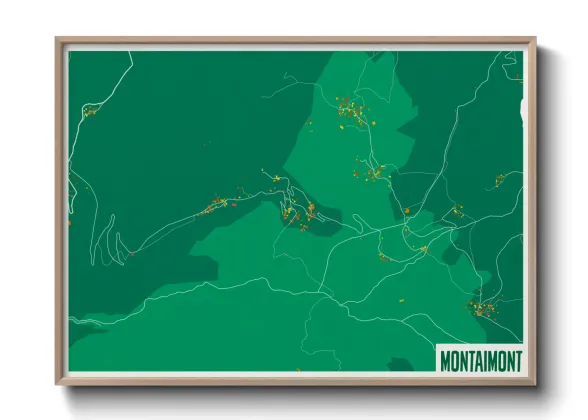 Une affiche de carte sur Montaimont