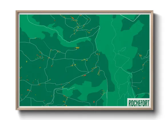 Une affiche de carte sur Rochefort