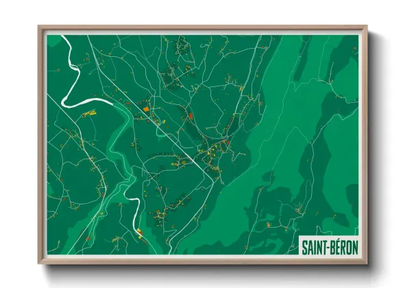 Une affiche de carte sur Saint-Béron