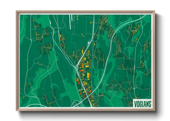 Une affiche de carte sur Voglans