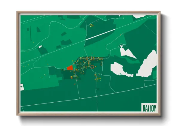 Une affiche de carte sur Balloy