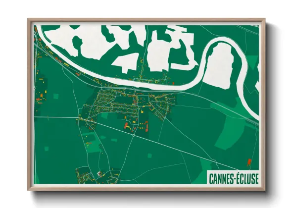 Une affiche de carte sur Cannes-Écluse
