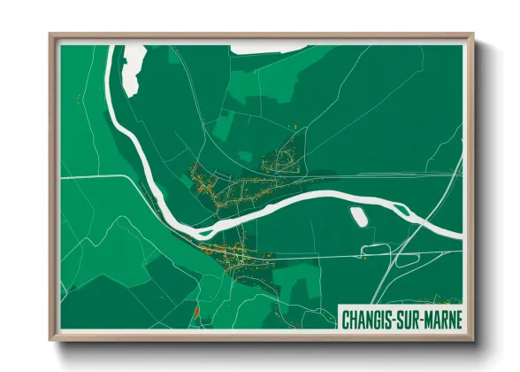 Une affiche de carte sur Changis-sur-Marne
